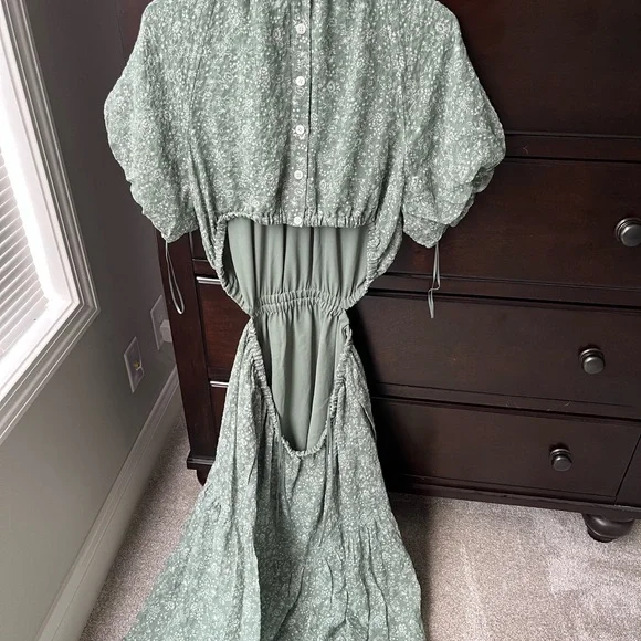 Madewell Green Floral Midi Dress - Picture 7 of 10